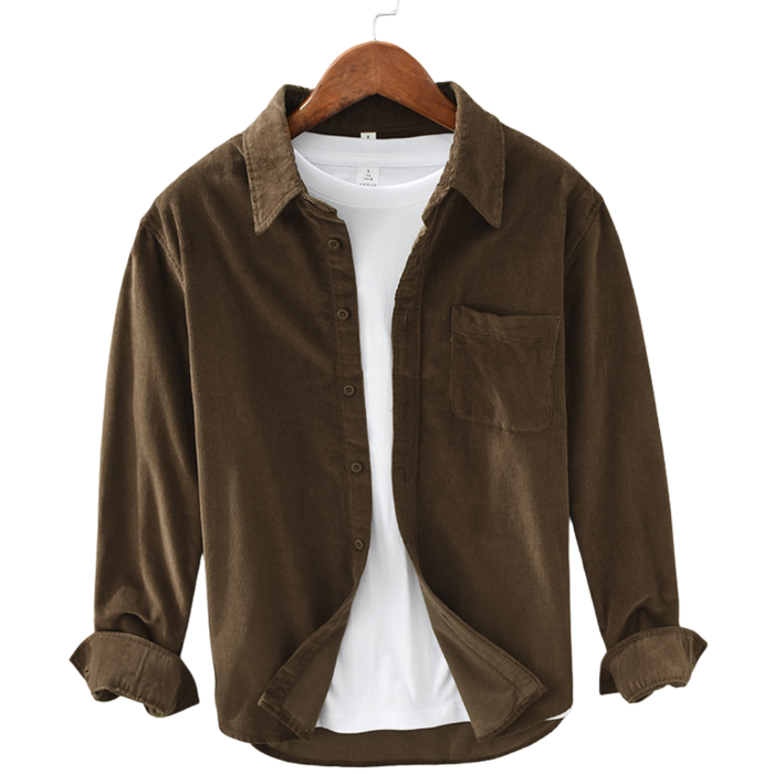 Men’s Casual Button-Up Shirt – Soft Long Sleeve Overshirt
