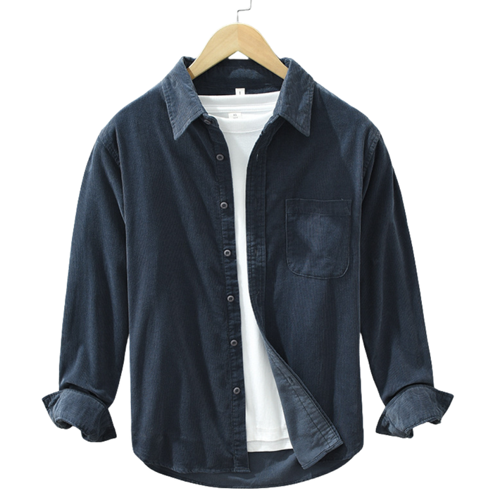 Men’s Casual Button-Up Shirt – Soft Long Sleeve Overshirt