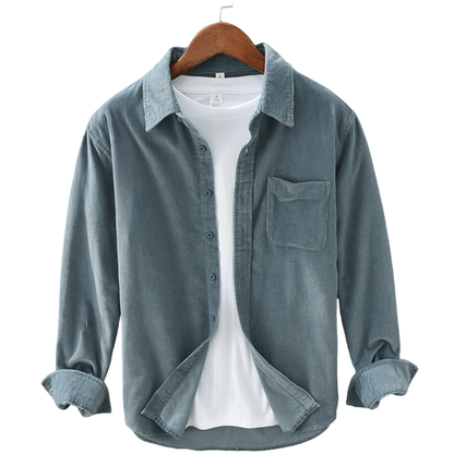 Men’s Casual Button-Up Shirt – Soft Long Sleeve Overshirt