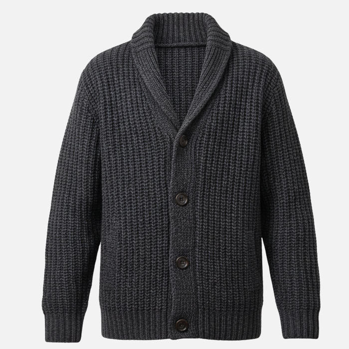 Men’s Collar Knit Cardigan – Classic Button-Up Sweater