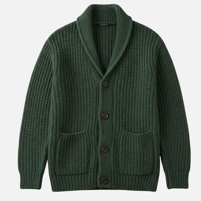 Men’s Collar Knit Cardigan – Classic Button-Up Sweater
