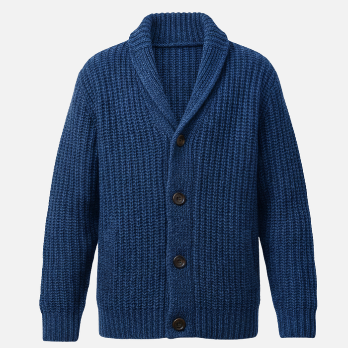 Men’s Collar Knit Cardigan – Classic Button-Up Sweater