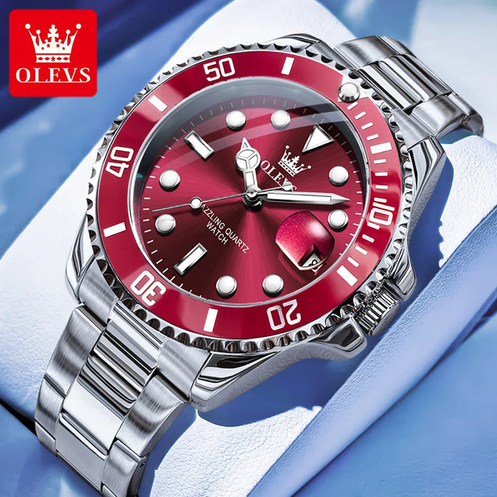 Quartz watch stainless steel date classic dress watch gift 6