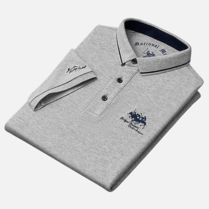 Men's Embroidered Long Sleeve Polo Shirt