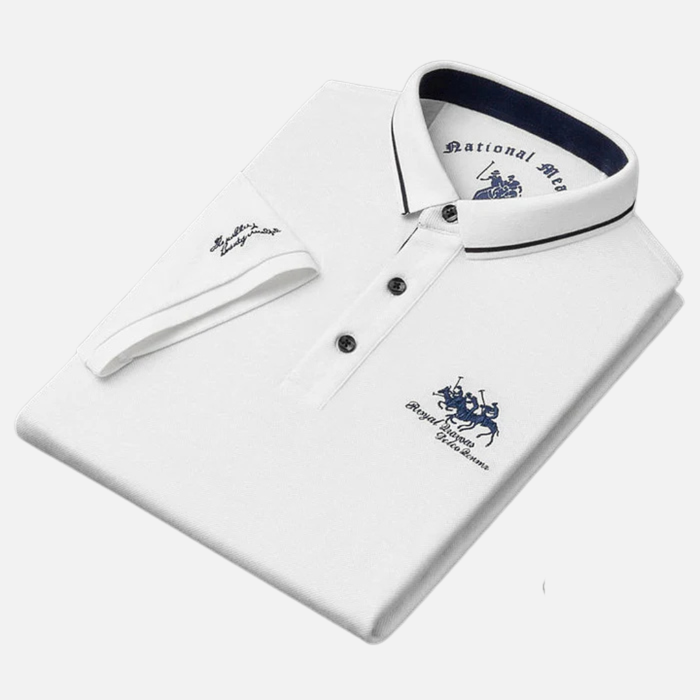 Men's Embroidered Long Sleeve Polo Shirt