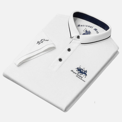 Men's Embroidered Long Sleeve Polo Shirt