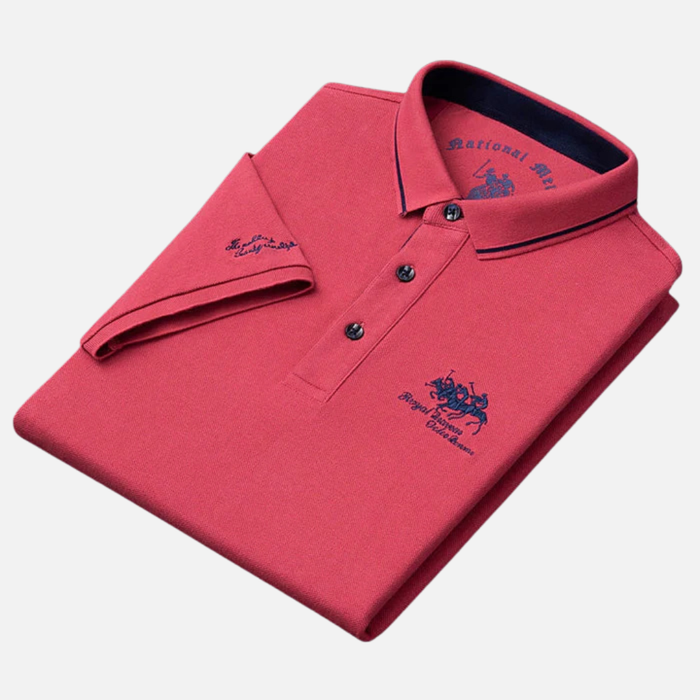Men's Embroidered Long Sleeve Polo Shirt