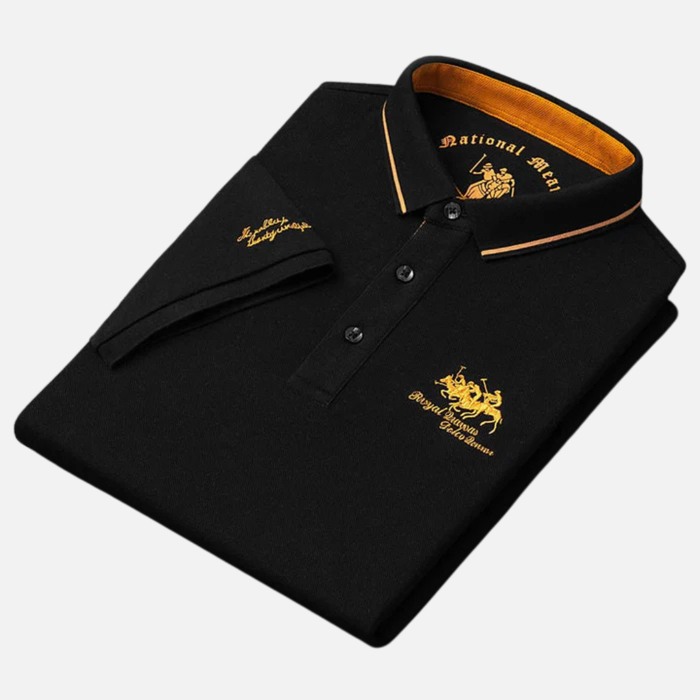 Men's Embroidered Long Sleeve Polo Shirt