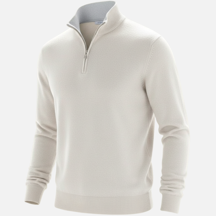 Men’s Half-Zip Sweater – Classic Knit Half-Zipper