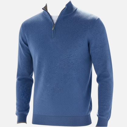 Men’s Half-Zip Sweater – Classic Knit Half-Zipper