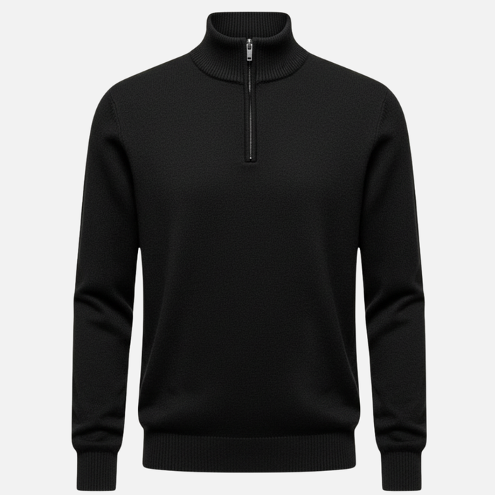 Men’s Half-Zip Sweater – Classic Knit Half-Zipper