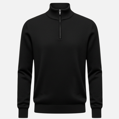 Men’s Half-Zip Sweater – Classic Knit Half-Zipper