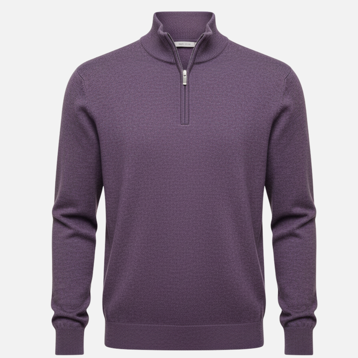 Men’s Half-Zip Sweater – Classic Knit Half-Zipper