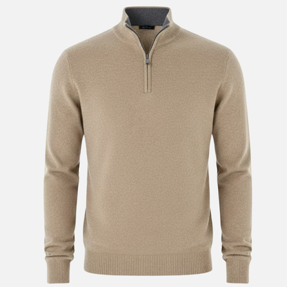 Men’s Half-Zip Sweater – Classic Knit Half-Zipper