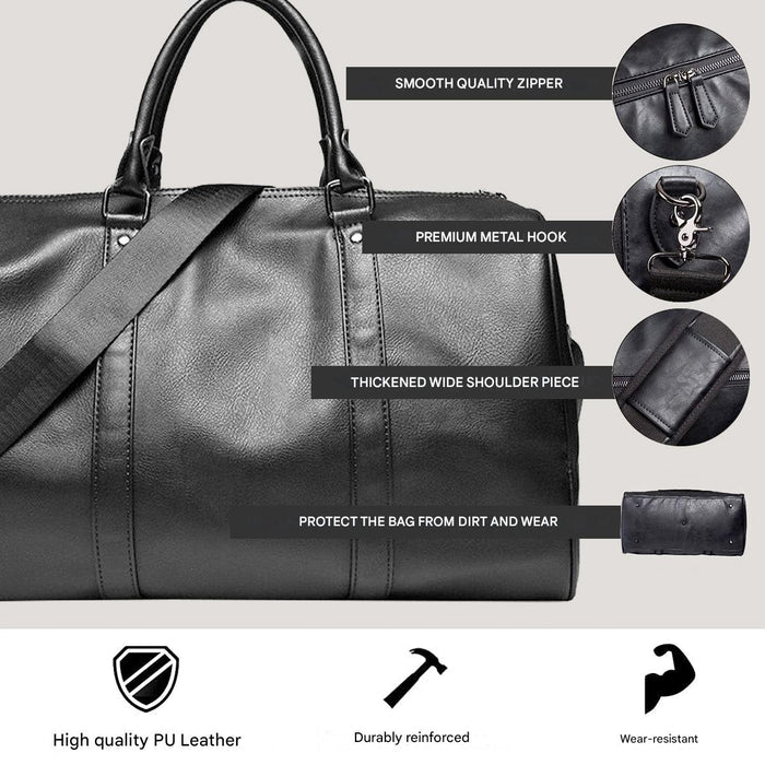 Large-Capacity Leather Travel Duffel – Lightweight & Durable Carry-On Bag 2