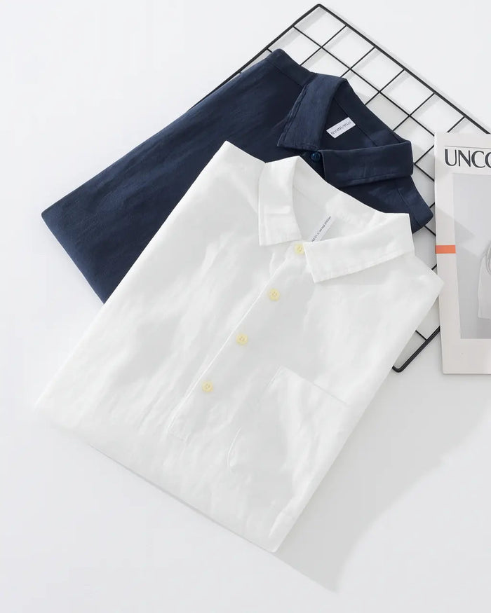 Cotton-Linen Popover Shirt for Men 3