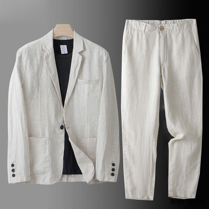 LINEN BLEND SUIT FOR MEN 0