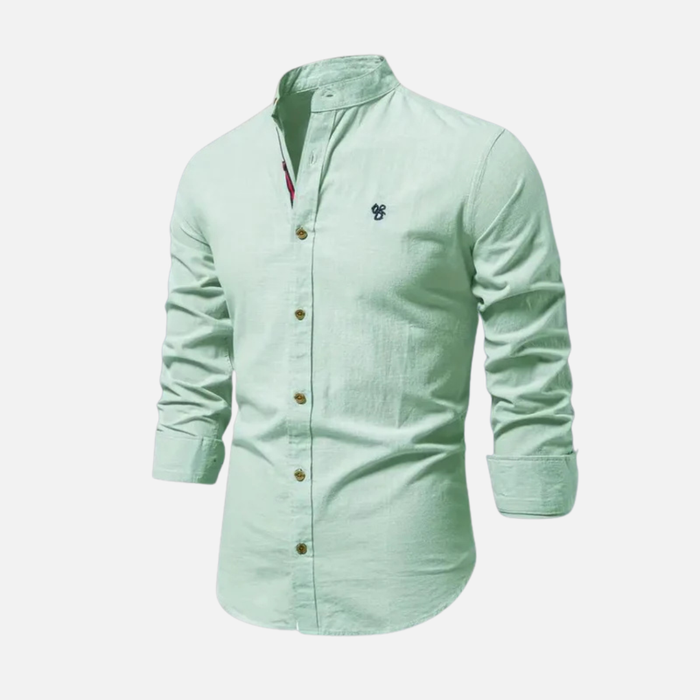 Men's Long Sleeve Mandarin Collar Shirt
