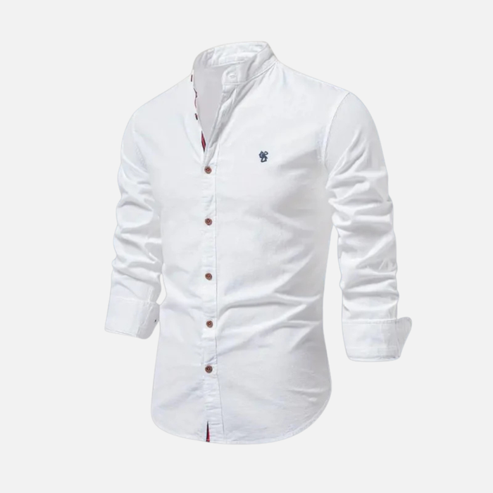 Men's Long Sleeve Mandarin Collar Shirt