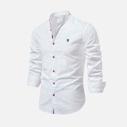 Men's Long Sleeve Mandarin Collar Shirt