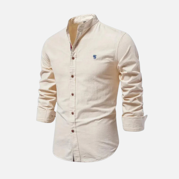 Men's Long Sleeve Mandarin Collar Shirt
