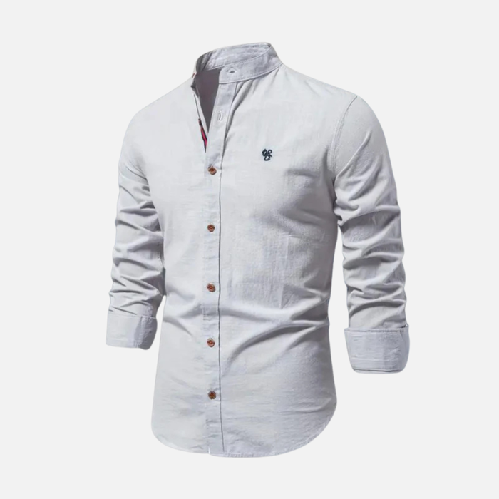 Men's Long Sleeve Mandarin Collar Shirt