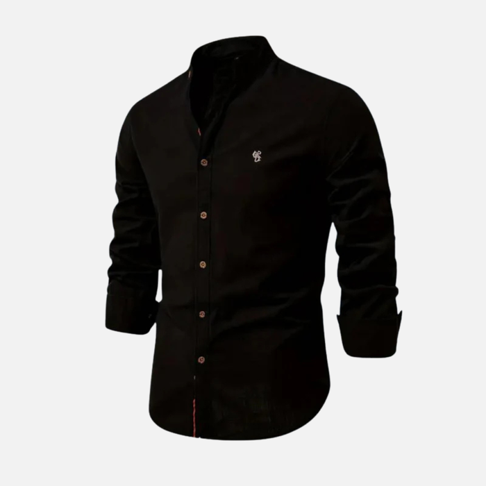 Men's Long Sleeve Mandarin Collar Shirt