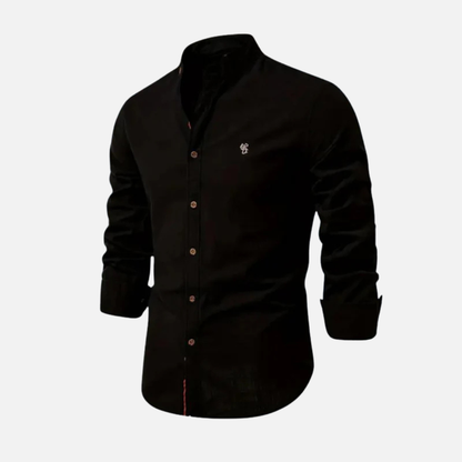 Men's Long Sleeve Mandarin Collar Shirt