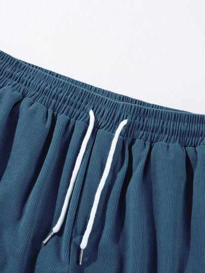Ribbed Shorts with Drawstring for Men 3