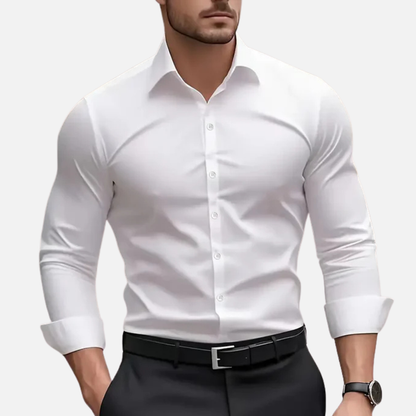 Men's Slim-Fit Long Sleeve Dress Shirt