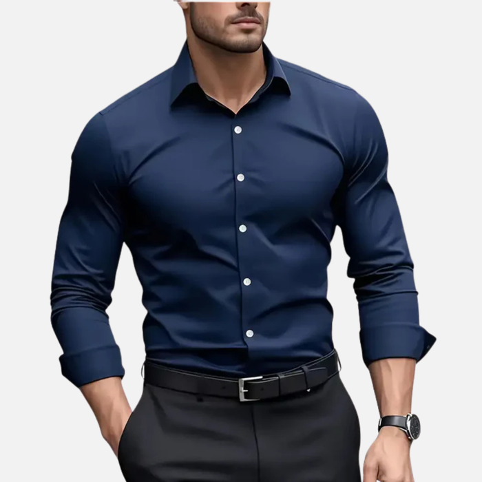 Men's Slim-Fit Long Sleeve Dress Shirt