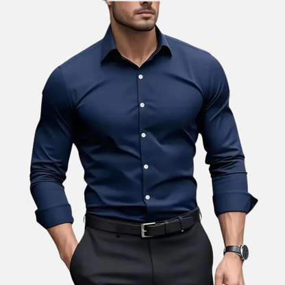 Men's Slim-Fit Long Sleeve Dress Shirt