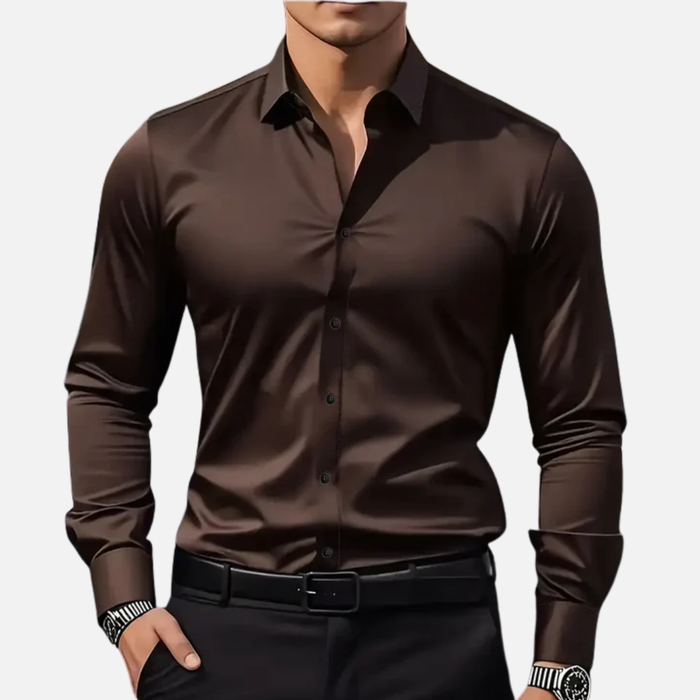 Men's Slim-Fit Long Sleeve Dress Shirt