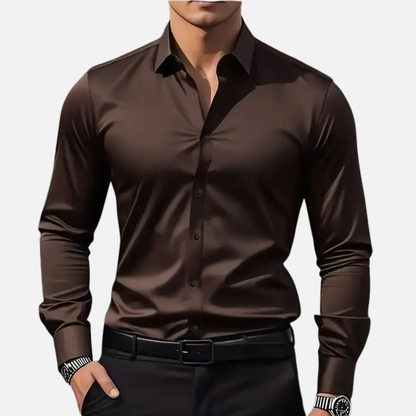 Men's Slim-Fit Long Sleeve Dress Shirt