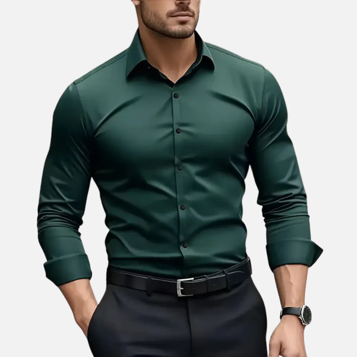 Men's Slim-Fit Long Sleeve Dress Shirt