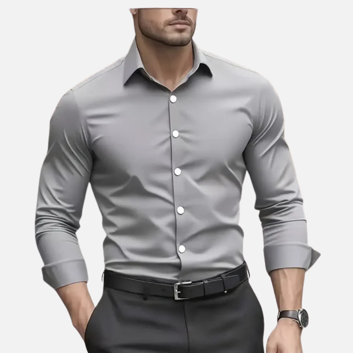 Men's Slim-Fit Long Sleeve Dress Shirt