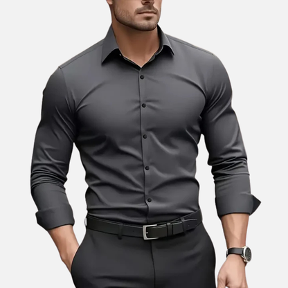 Men's Slim-Fit Long Sleeve Dress Shirt