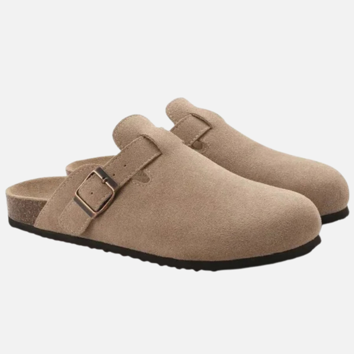 Men's Suede Orthopedic Comfort Clogs - Buckle Strap Mules