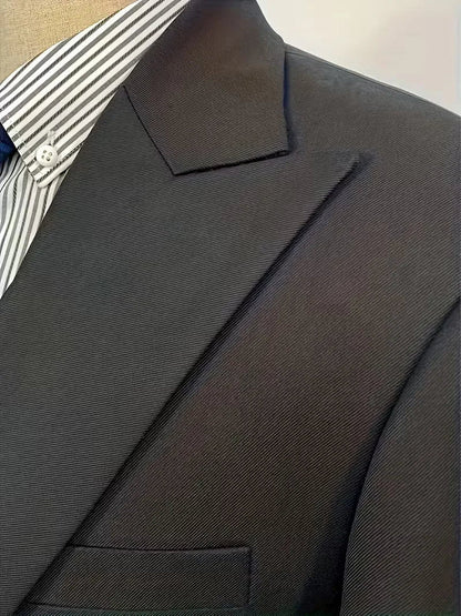 Slim Fit Double-Breasted Three-Piece Suit Set with Waistcoat for Men 3