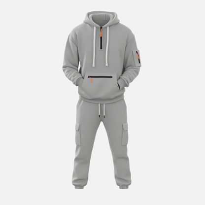 Men’s Two-Piece Tracksuit Set Casual Hoodie & Cargo Joggers