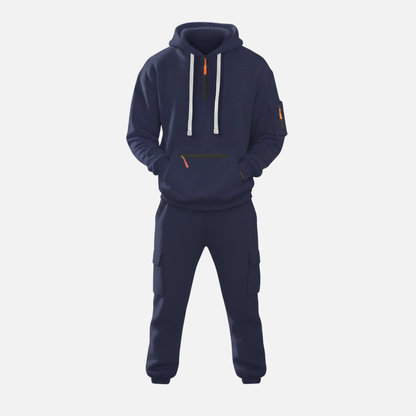 Men’s Two-Piece Tracksuit Set Casual Hoodie & Cargo Joggers