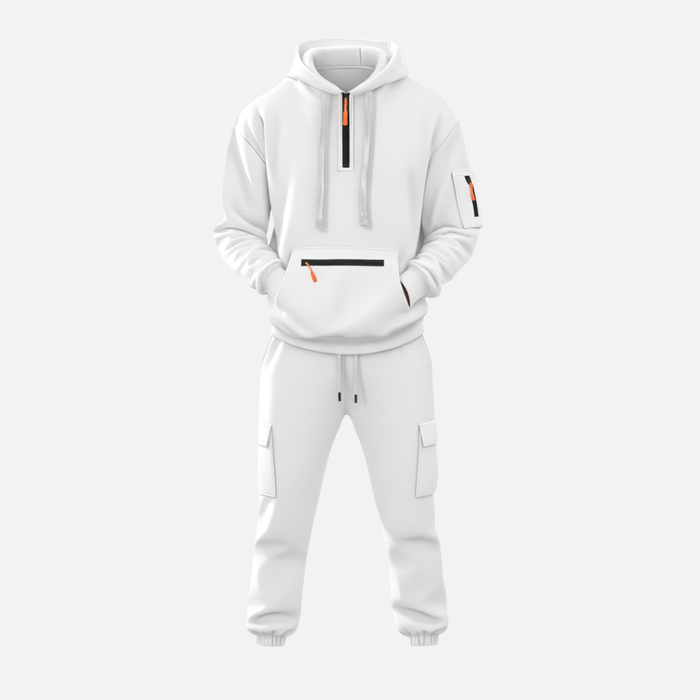Men’s Two-Piece Tracksuit Set Casual Hoodie & Cargo Joggers