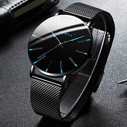 Slim men's business watch – minimalist design, stainless steel, for everyday and formal occasions 0