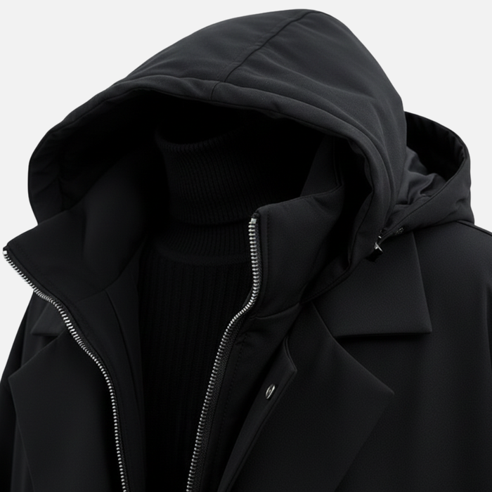 Men’s Waterproof Trench Coat – Classic Long Windbreaker