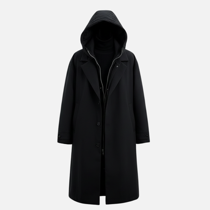 Men’s Waterproof Trench Coat – Classic Long Windbreaker
