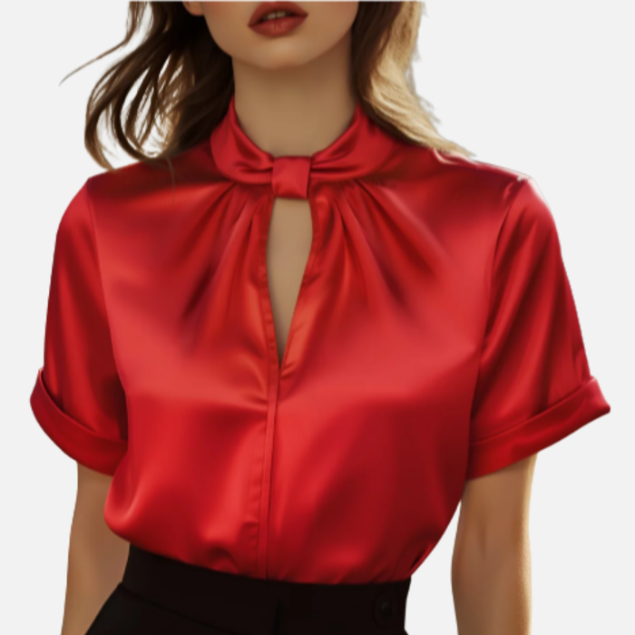 Mila | Women's Elegant Satin V-Neck Blouse