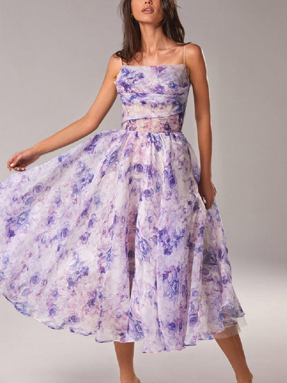 Morgan | Women's Floral Spaghetti Strap A-Line Midi Dress 2