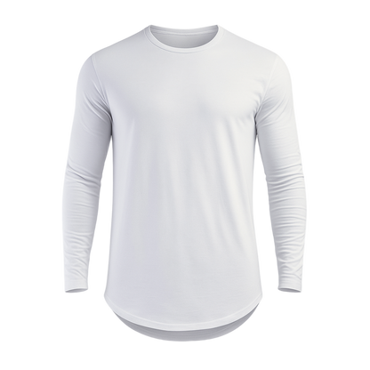 White long-sleeve shirt on a white background
