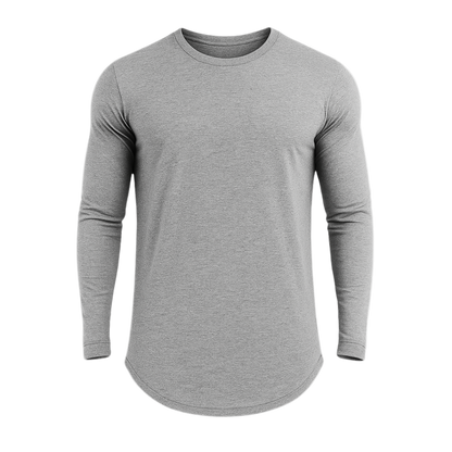 Gray long-sleeve shirt on a white background