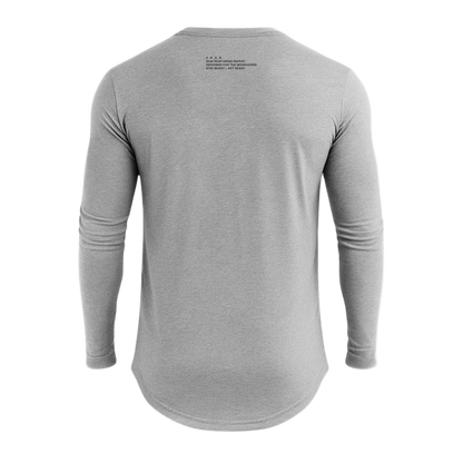 Gray long-sleeve shirt on a white background